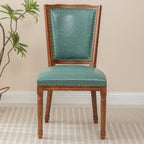 Mid Century Modern Solid Back Armless Wooden Dining Chairs