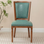 Mid Century Modern Solid Back Armless Wooden Dining Chairs