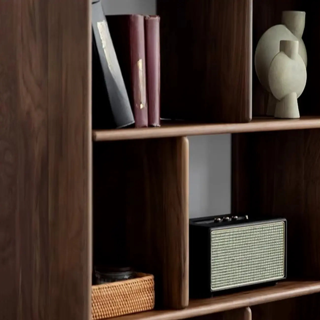 75 Tall Vertical Minimalist Wood Bookshelf With Open Back