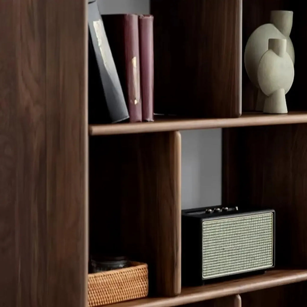 75 Tall Vertical Minimalist Wood Bookshelf With Open Back