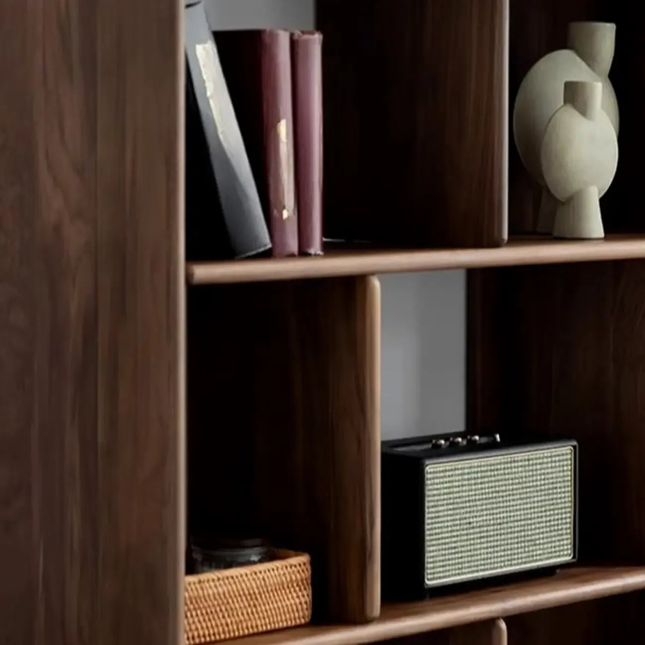 75 Tall Vertical Minimalist Wood Bookshelf With Open Back