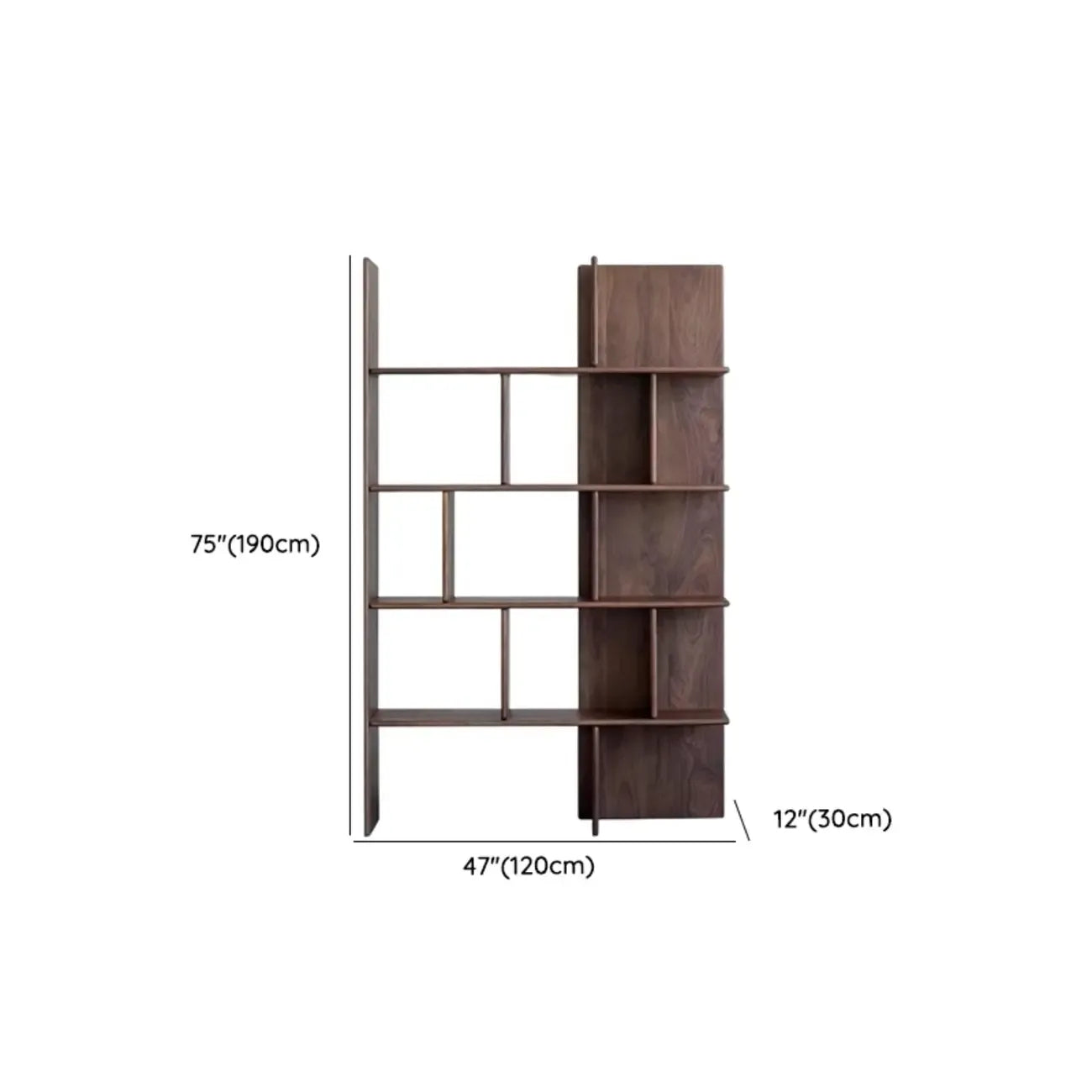 75 Tall Vertical Minimalist Wood Bookshelf With Open Back