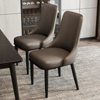Modern Upholstered Metal Leather Dining Chairs