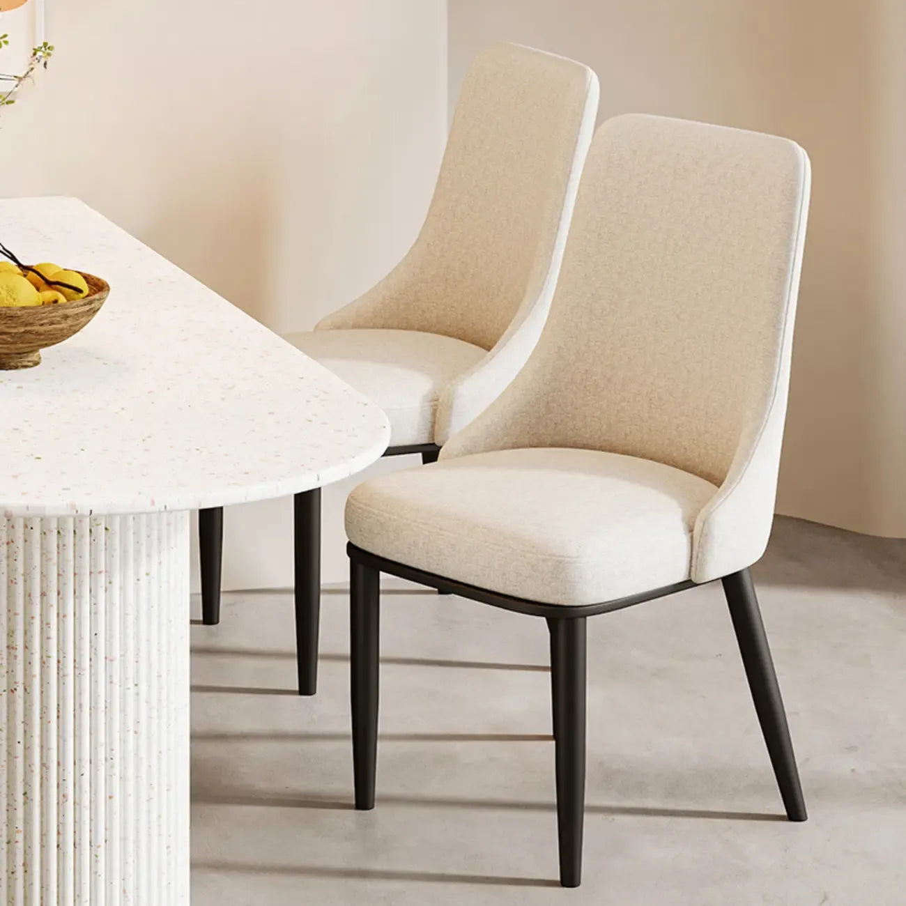 Modern Upholstered Metal Leather Dining Chairs