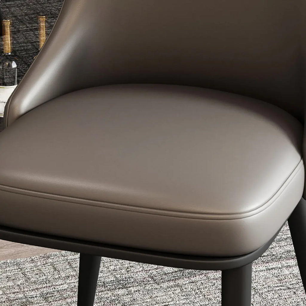 Modern Upholstered Metal Leather Dining Chairs