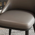 Modern Upholstered Metal Leather Dining Chairs