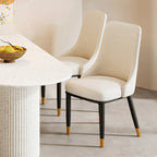 Modern Upholstered Metal Leather Dining Chairs