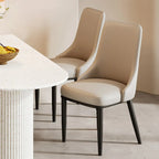 Modern Upholstered Metal Leather Dining Chairs