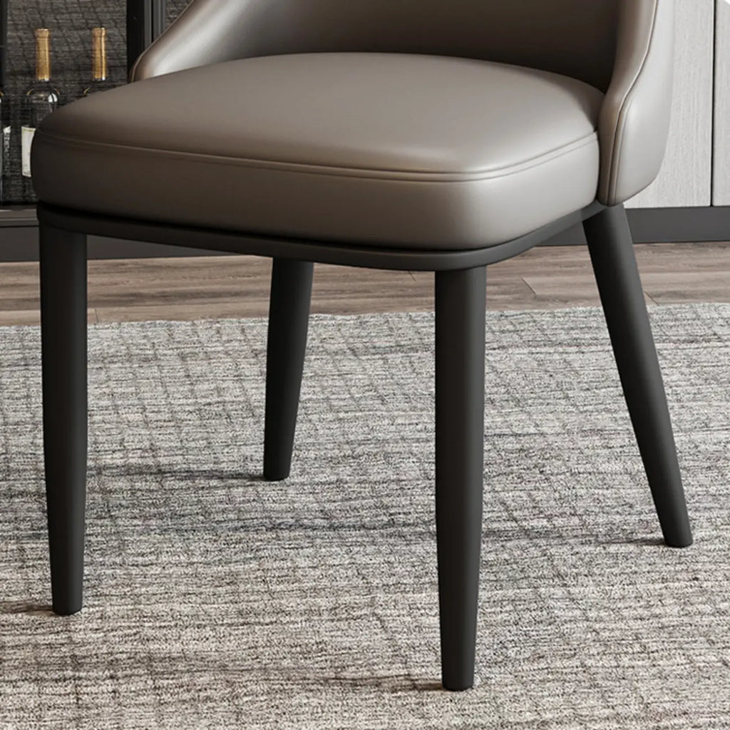 Modern Upholstered Metal Leather Dining Chairs