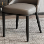 Modern Upholstered Metal Leather Dining Chairs
