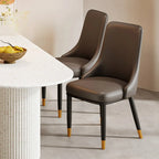 Modern Upholstered Metal Leather Dining Chairs