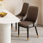 Modern Upholstered Metal Leather Dining Chairs