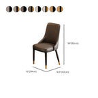Modern Upholstered Metal Leather Dining Chairs