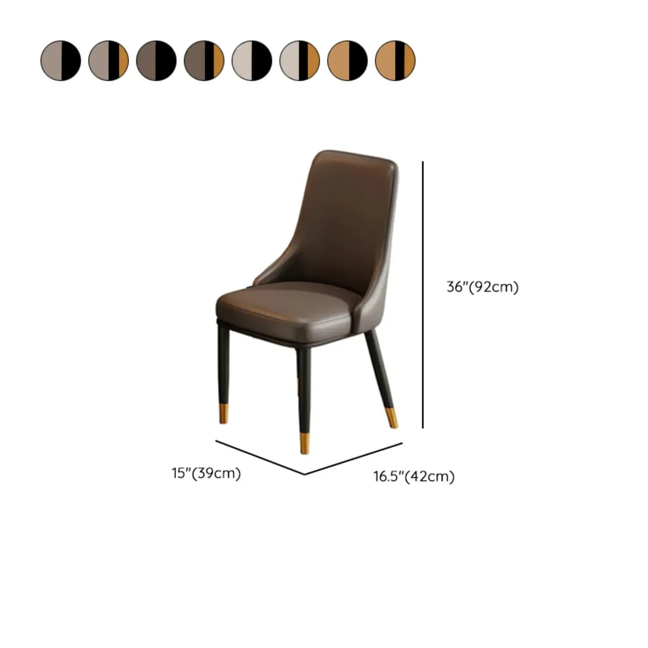 Modern Upholstered Metal Leather Dining Chairs