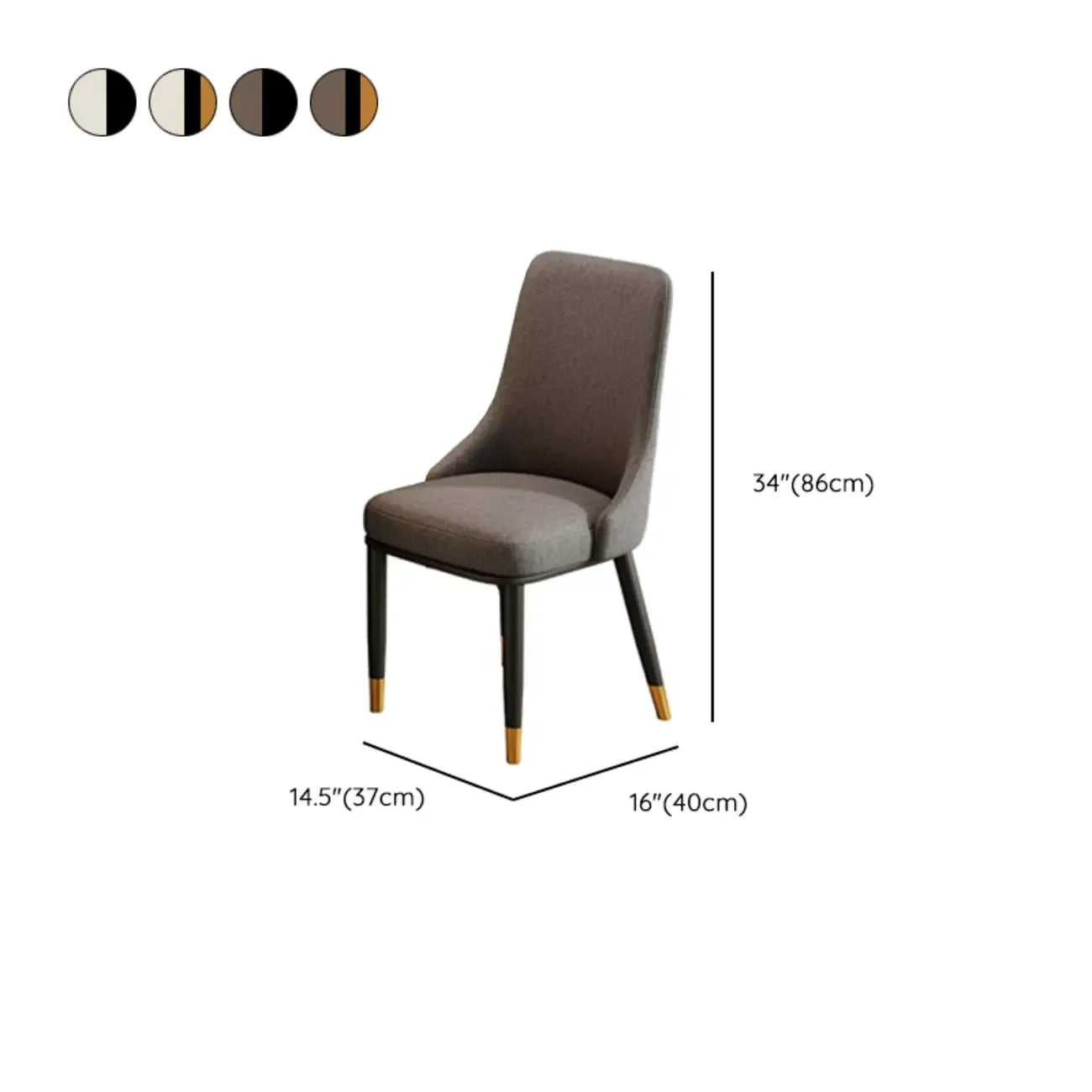 Modern Upholstered Metal Leather Dining Chairs