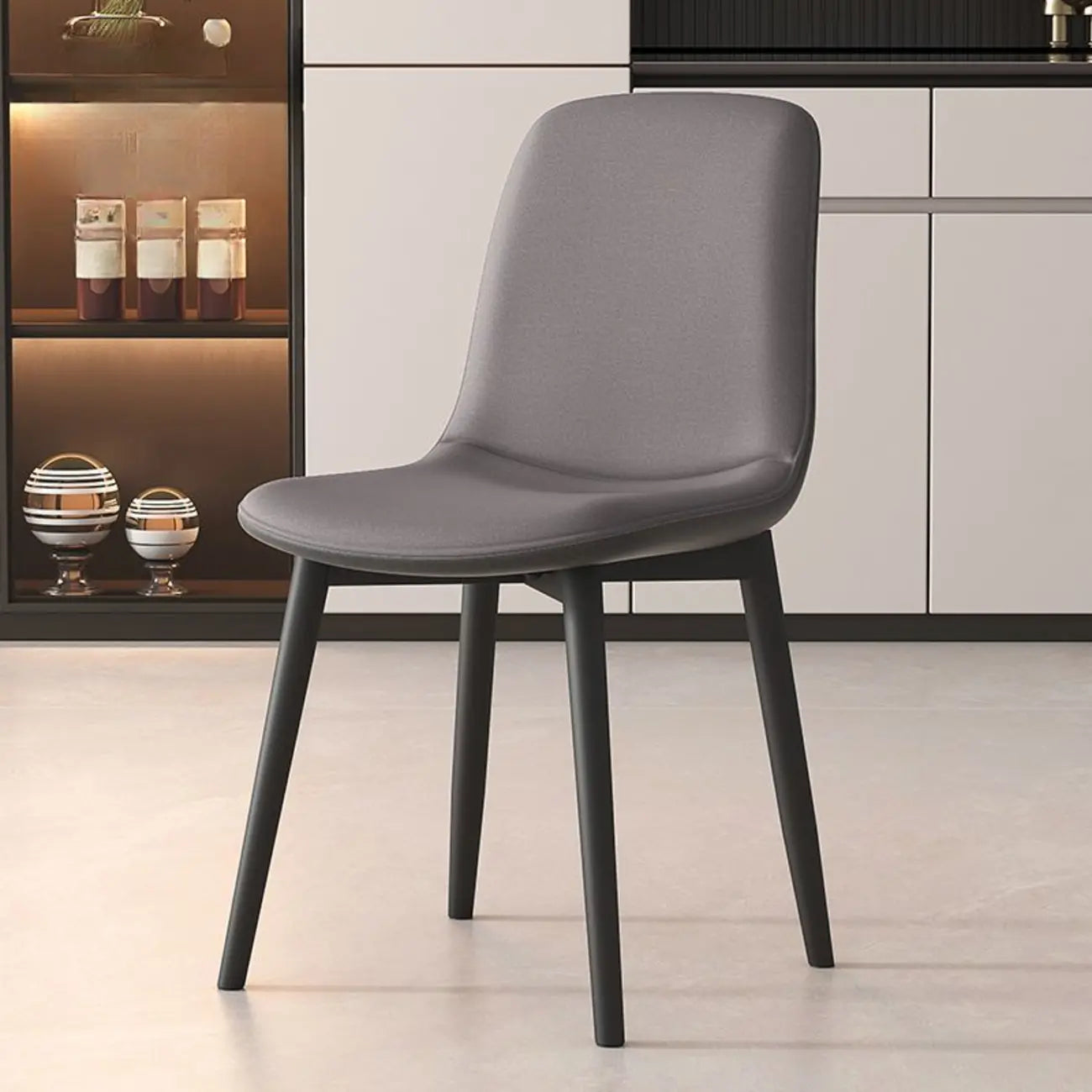 Contemporary Mid Back Dining Chairs With Metal Legs