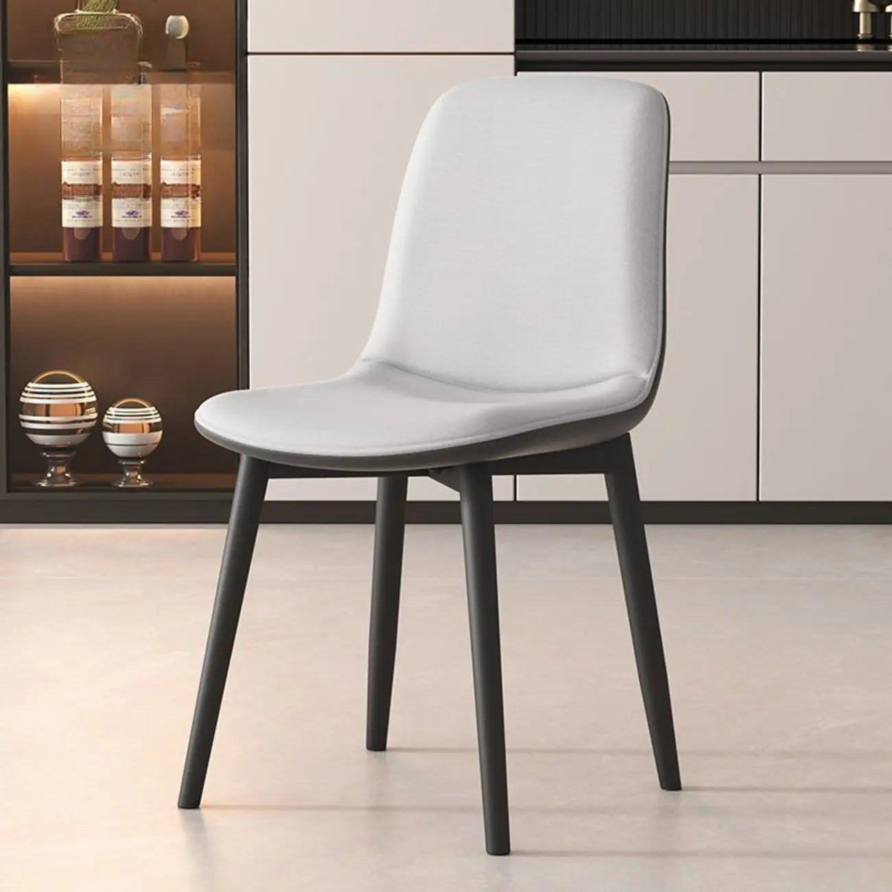 Contemporary Mid Back Dining Chairs With Metal Legs