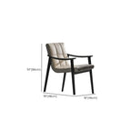 White Tufted Upholstered Wood Dining Chairs With Armrest