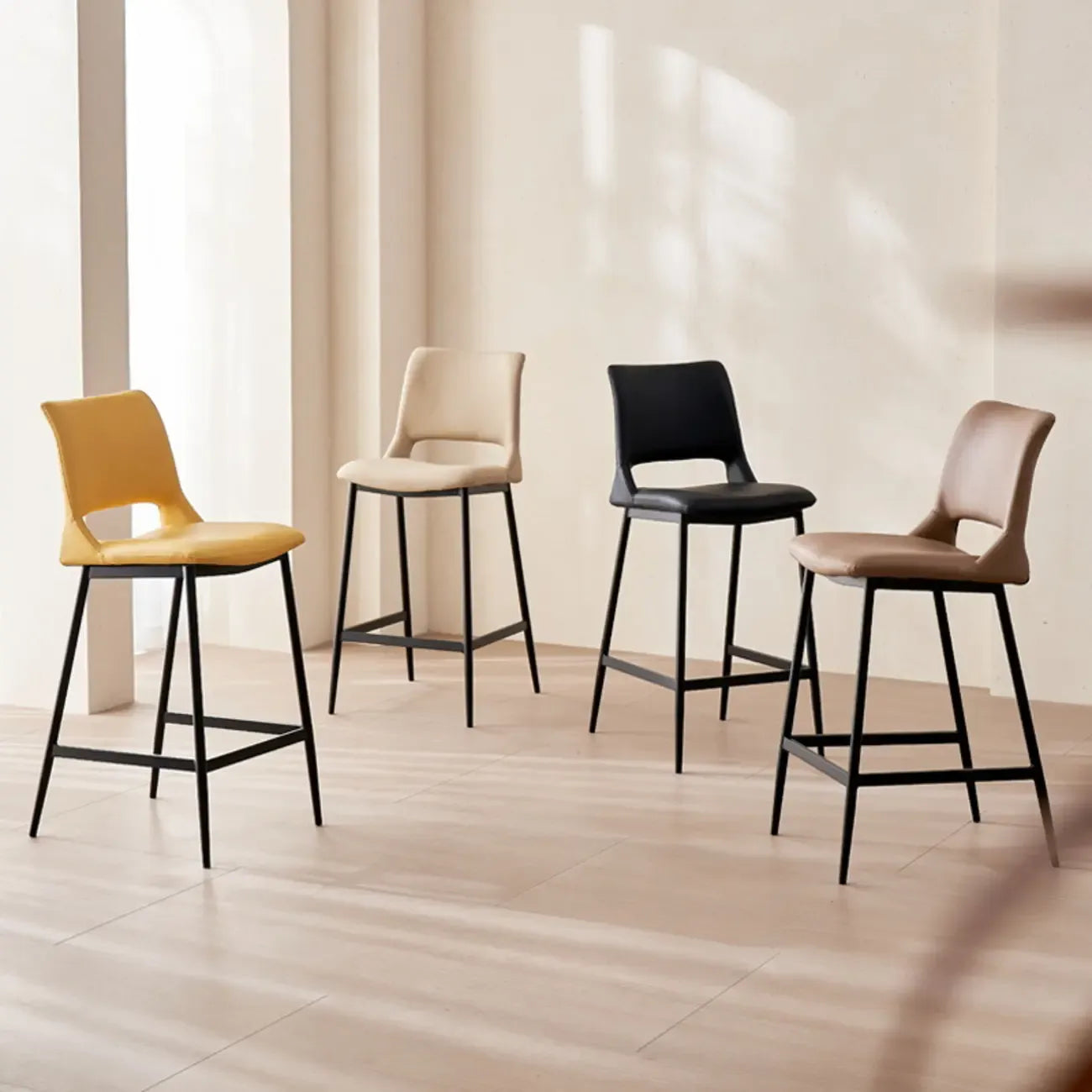 Counter Adjustable Leather Modern Bar Stools