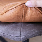 Nordic ButtonTufted Faux Leather Dining Chair Low Back