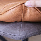 Nordic ButtonTufted Faux Leather Dining Chair Low Back