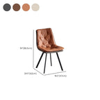 Nordic ButtonTufted Faux Leather Dining Chair Low Back