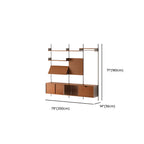 Mid-Century Modern Modular Wall Shelving System Walnut Bookshelf with Pegboard