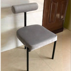 Grid Pattern Upholstered Armless Low Back Dining Chairs