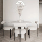 Grid Pattern Upholstered Armless Low Back Dining Chairs