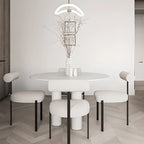 Grid Pattern Upholstered Armless Low Back Dining Chairs