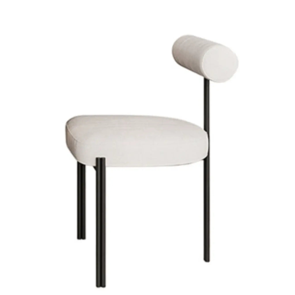 Grid Pattern Upholstered Armless Low Back Dining Chairs