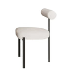 Grid Pattern Upholstered Armless Low Back Dining Chairs