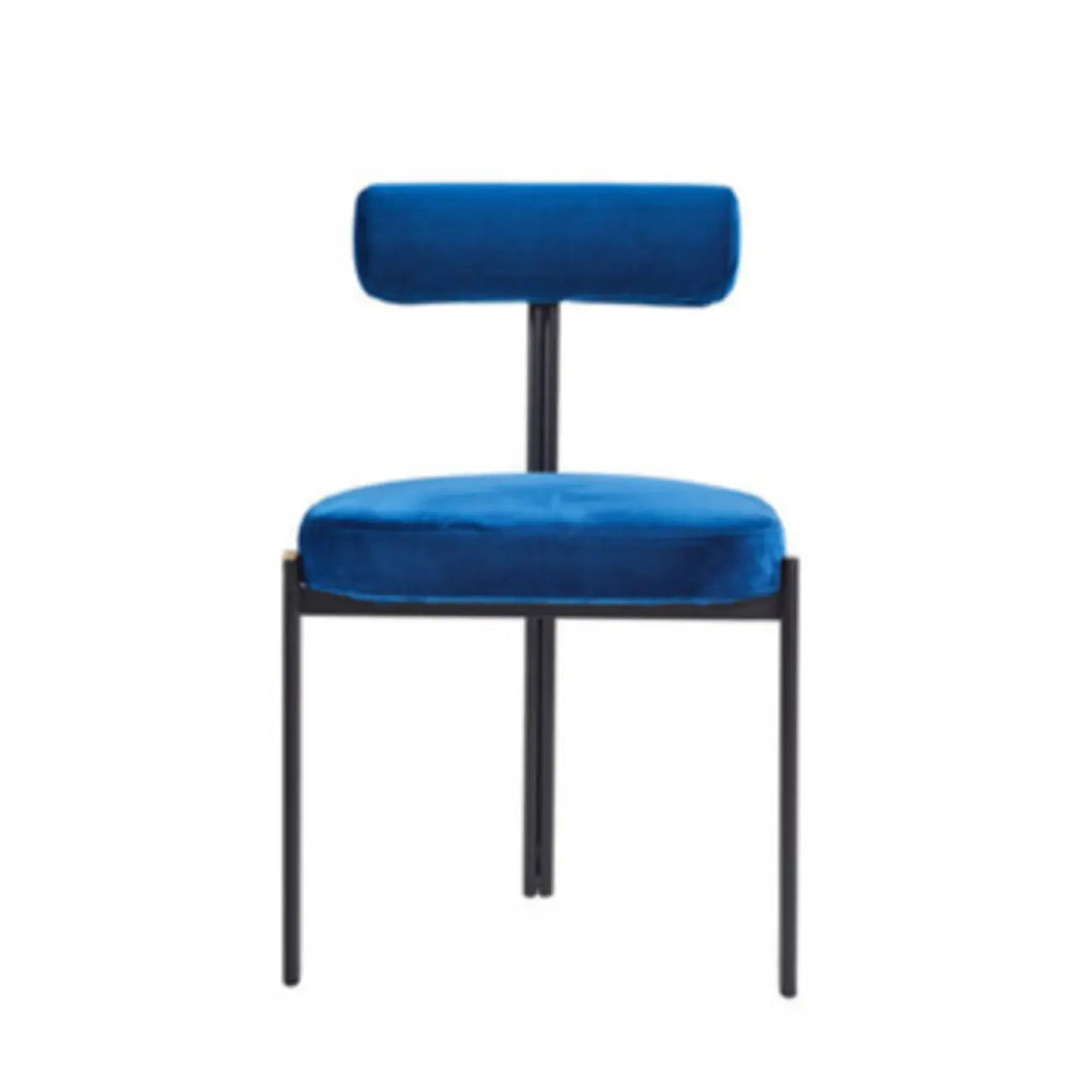 Grid Pattern Upholstered Armless Low Back Dining Chairs