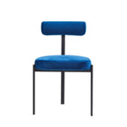 Grid Pattern Upholstered Armless Low Back Dining Chairs