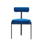 Grid Pattern Upholstered Armless Low Back Dining Chairs