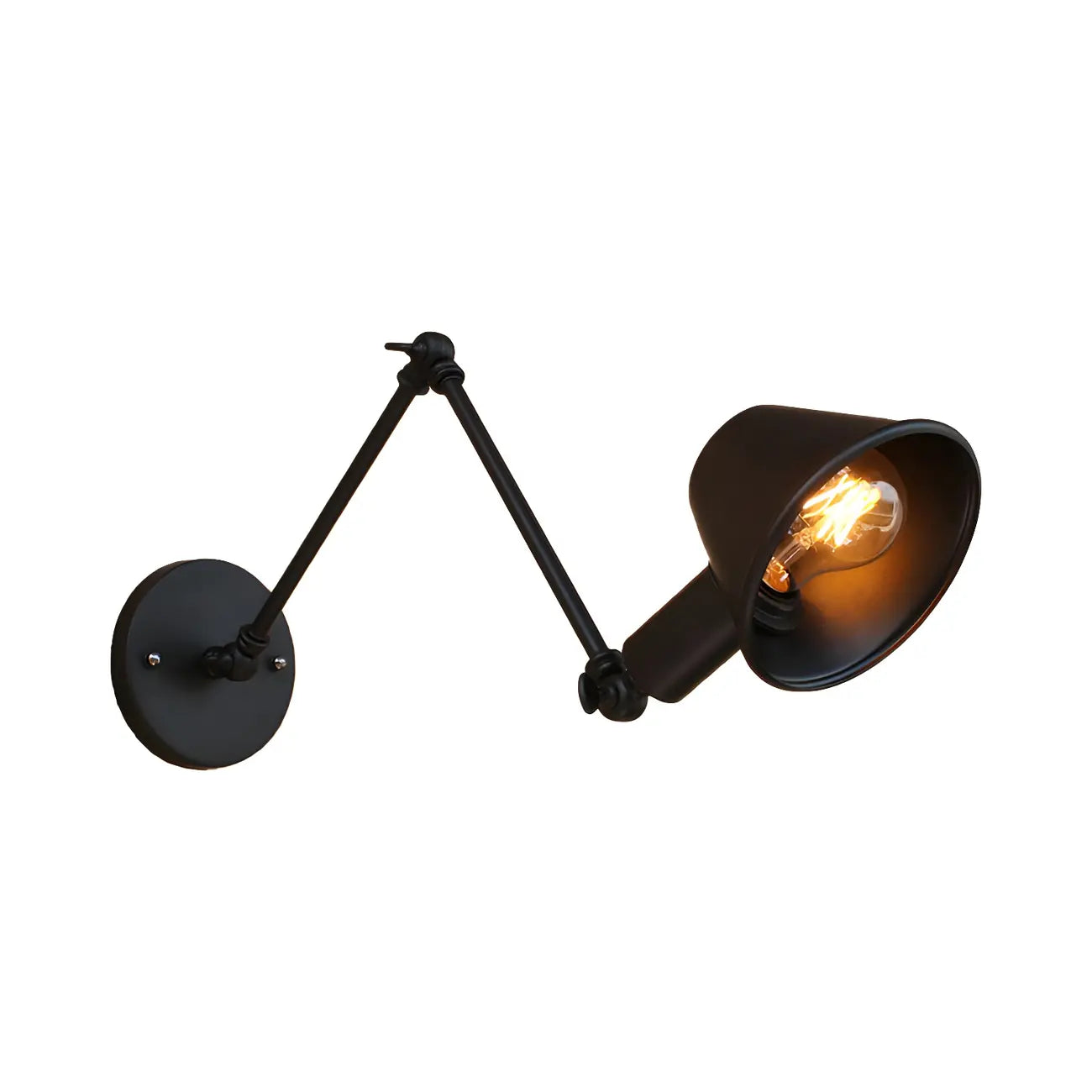 Adjustable Industrial Black  Swing Arm LED Wall Sconce