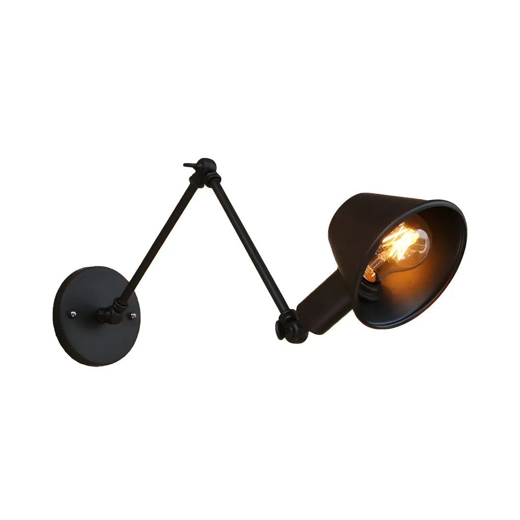 Adjustable Industrial Black  Swing Arm LED Wall Sconce