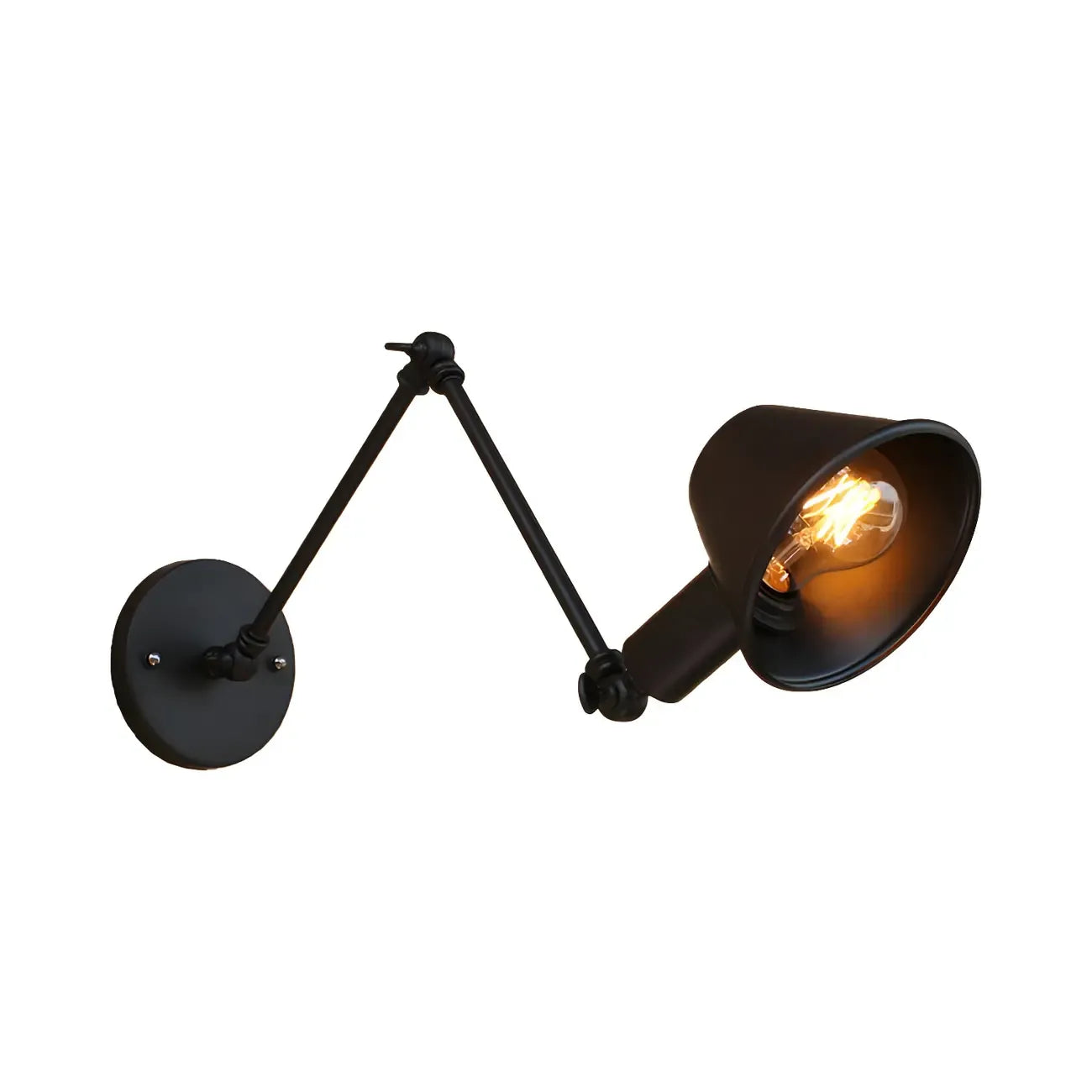 Adjustable Industrial Black  Swing Arm LED Wall Sconce