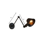 Adjustable Industrial Black  Swing Arm LED Wall Sconce