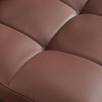 Armless Grey Tufted Leather High Back Dining Chair