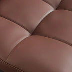 Armless Grey Tufted Leather High Back Dining Chair