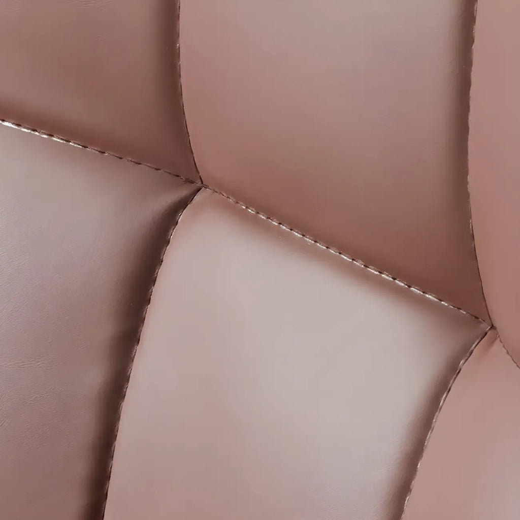 Armless Grey Tufted Leather High Back Dining Chair