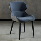 Scandinavian Leather Wingback Upholstered Dining Chair