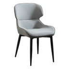 Scandinavian Leather Wingback Upholstered Dining Chair