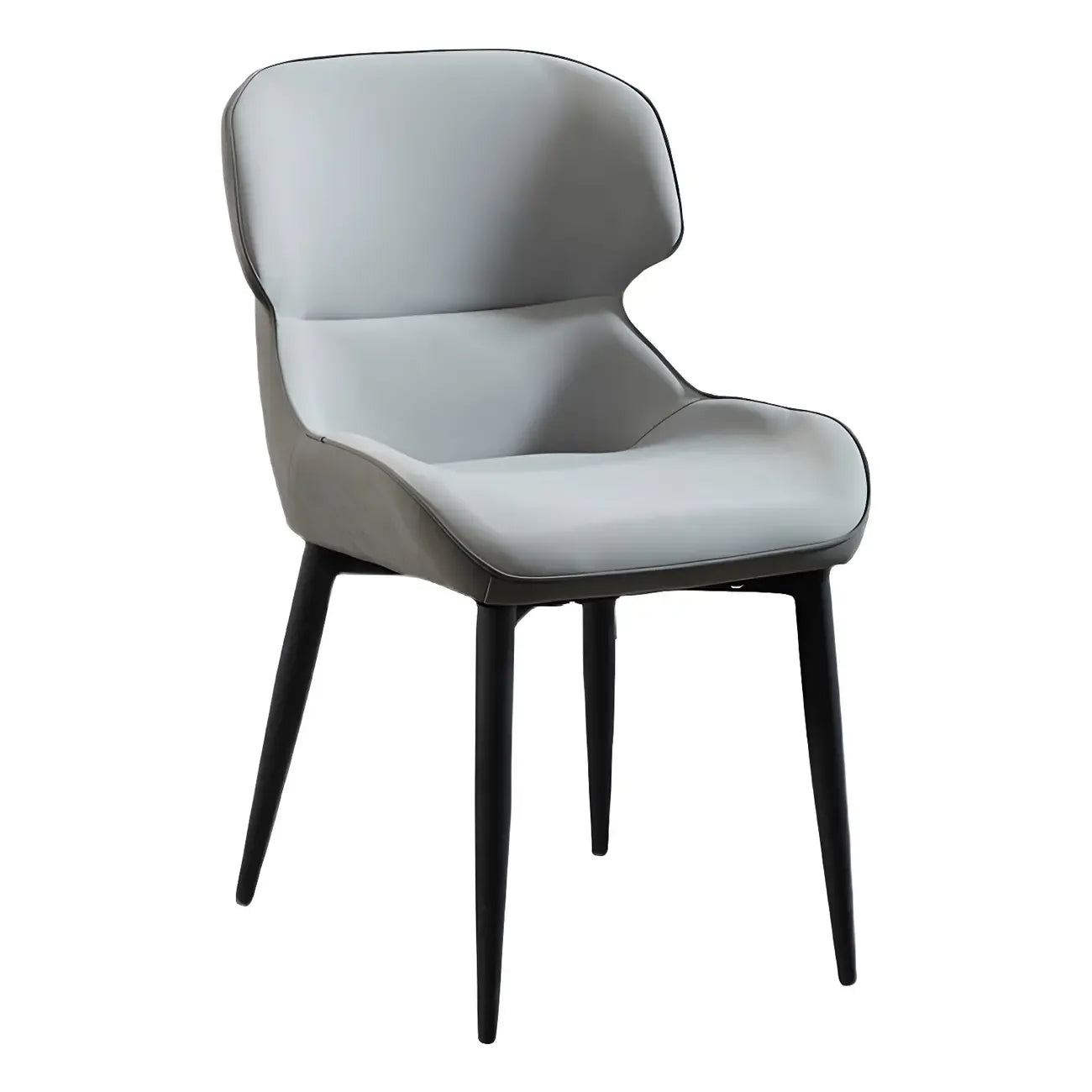 Scandinavian Leather Wingback Upholstered Dining Chair