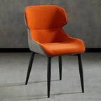Scandinavian Leather Wingback Upholstered Dining Chair