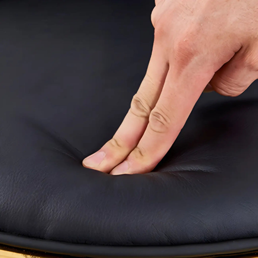 Glam Scandinavian Leather Armless Dining Chairs Metal Frame