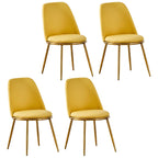 Glam Scandinavian Leather Armless Dining Chairs Metal Frame