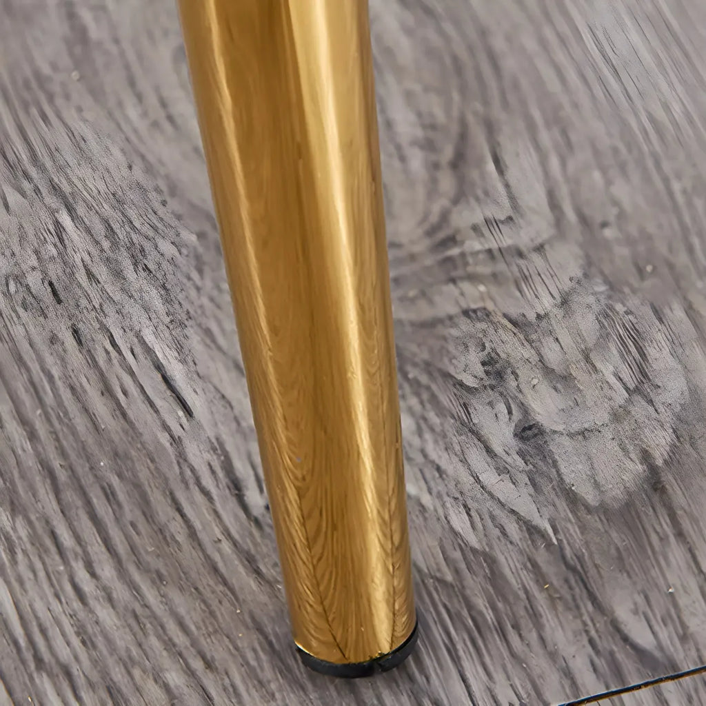 Glam Scandinavian Leather Armless Dining Chairs Metal Frame