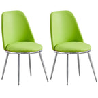 Glam Scandinavian Leather Armless Dining Chairs Metal Frame